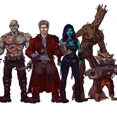 Galaxy guarding guys an gals print