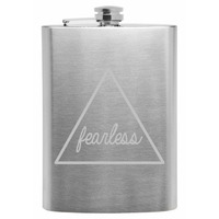 Cursive Fearless Triangle Stainless Steel Flask - Thumbnail 2