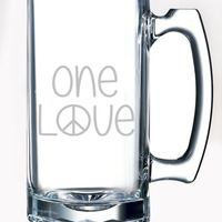 One Love Etched Glass Stein Mug - Thumbnail 1