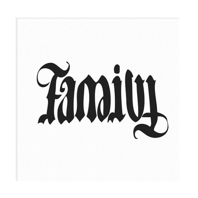 Family forever ambrigram word vinyl decal