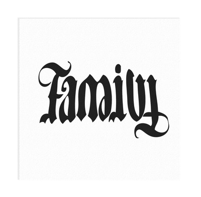 Family Forever Ambrigram Word Vinyl Decal