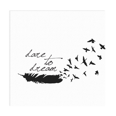 Dare to dream feather birds vinyl wall decal