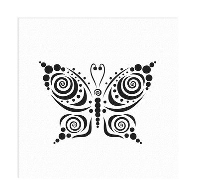 Tribal Butterfly Dots Vinyl Wall Decal
