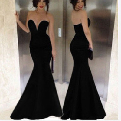 Strapless prom dress,mermaid prom dress,sexy prom dress,satin prom dress,15040125