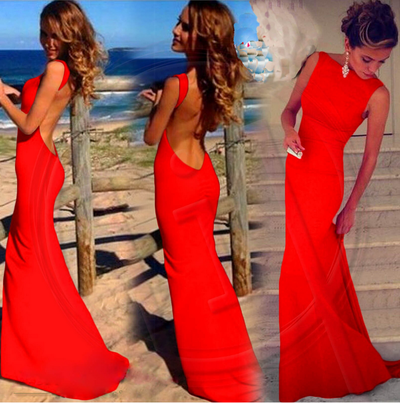 red prom dress, long prom dress, chiffon prom dress, sexy prom dress,  backless prom dress, free custom prom dress, BD14412