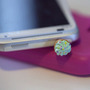 Kawaii GREEN CUPCAKE Iphone Earphone Plug/Dust Plug - Cellphone Headphone Handmade Decorations-1