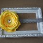 Beautiful Yellow Flower with Gold sparkly bead center!-1
