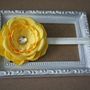 Beautiful Yellow Flower with Gold sparkly bead center!-2