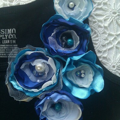 Embellished flower tank tops