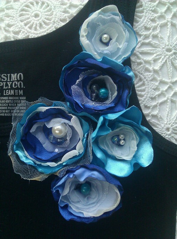 Embellished Flower Tank Tops