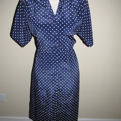Size 8p vintage polka dot secretary flare dress