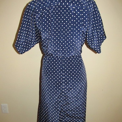 Size 8p vintage polka dot secretary flare dress