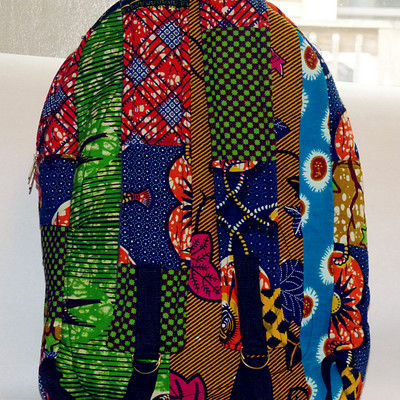 Ankara patchwork bookbag