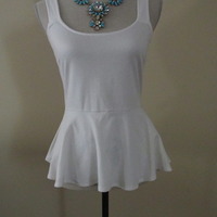 Size Large Peplum Tank Top - Thumbnail 1