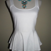 Size Large Peplum Tank Top - Thumbnail 2