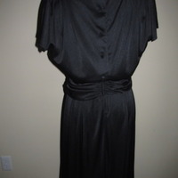 Size L Vintage Sequin Flare Dress - Thumbnail 3