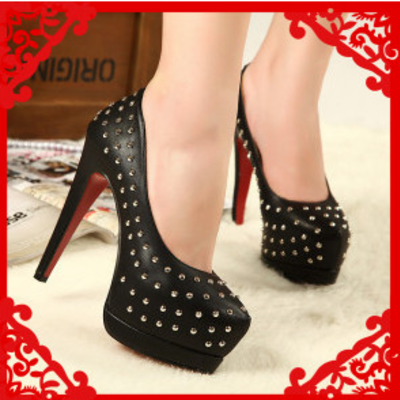 Exotic rivet stilettos 