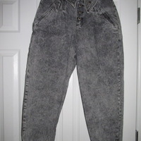 Size 13/14 Vintage Acid Wash High Waist Jeans - Thumbnail 2