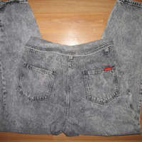 Size 13/14 Vintage Acid Wash High Waist Jeans - Thumbnail 4