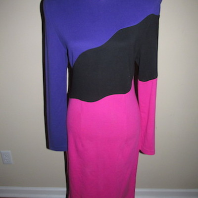 Size m 90's block color pencil dress (as is)