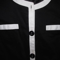 Size Small B&W Semi-Peplum Jacket - Thumbnail 1