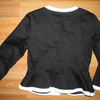 Size Small B&W Semi-Peplum Jacket - Thumbnail 2