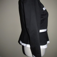 Size Small B&W Semi-Peplum Jacket - Thumbnail 3