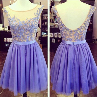 Purple prom dress, short prom dress, lace prom dress, cheap prom dress, pretty prom dress, homecoming dress,15040610