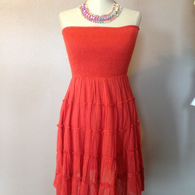 Orange flare dress - s
