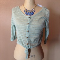 Mint Crochet Top - S - Thumbnail 1