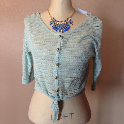Mint crochet top - s