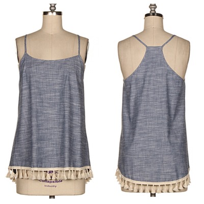 Chambray Tassel Tank