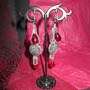 “Never Give Up” Self-Harm Razor Blade and Blood Drops Earrings-1