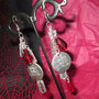 “Never Give Up” Self-Harm Razor Blade and Blood Drops Earrings-2
