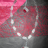 “Never Give Up” Self-Harm Razor Blade and Blood Drops Jewellery Set - Thumbnail 1