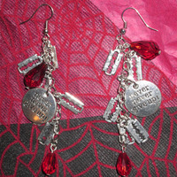 “Never Give Up” Self-Harm Razor Blade and Blood Drops Jewellery Set - Thumbnail 3