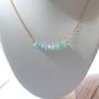 Blue Ocean Ombre Beaded Necklace | Gold Filled Chain-1
