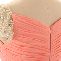 pink prom dress, long prom dress, prom dress , cheap prom dress, chiffon prom dresses, long bridesmaid dress, BD14440 - Thumbnail 1