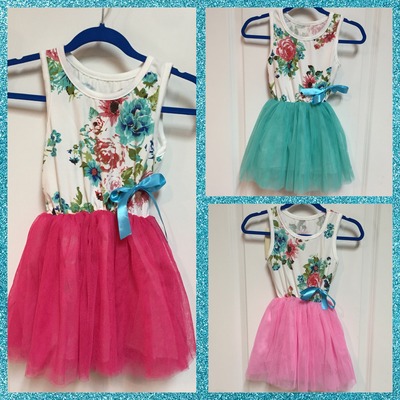 Little girl flower print tutu dress