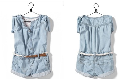 Denim Romper Shorts