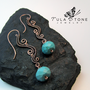 Woven Copper and Turquoise Ocean Wave Earrings-1
