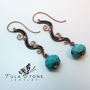 Woven Copper and Turquoise Ocean Wave Earrings-2