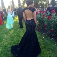 black prom dress, lace prom dress, long prom dress, sexy prom dress, mermaid prom dress, prom dress, mermaid prom dress,15040716 - Thumbnail 1