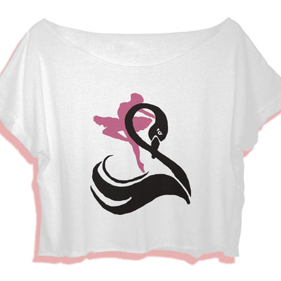 Style ballet shirt crop tee black white swan crop tops - Thumbnail 3