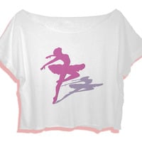 ballerina shirt women's crop tee dancer tops - Thumbnail 1