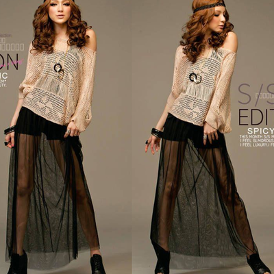 Chiffon sheer skirt