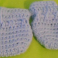  2 Color Crochet Baby Blanket with Beanie and Booties  - Thumbnail 1