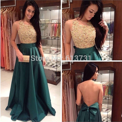 2015 new fashion prom dress, high neck prom dress,  a line prom dress dark green evening dresses ,taffeta prom gown, long prom dress,15040901