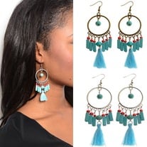 Turquoise Tassel Earrings