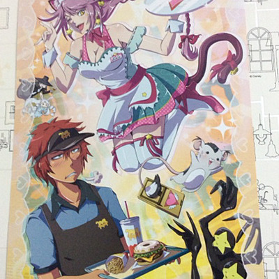 Fallen whimsical waitress b3-size poster